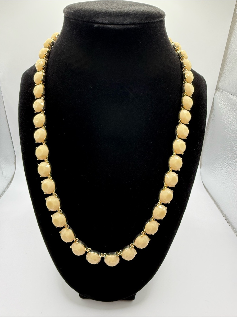 Banana Republic Cream Bead Necklace with Gold Accents